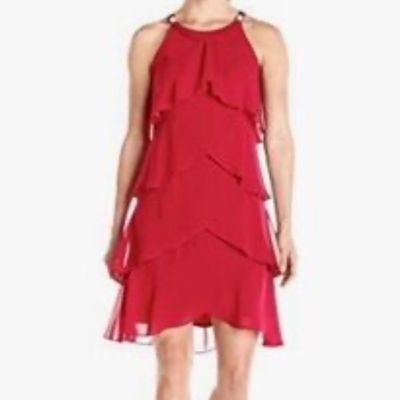 SL Fashions Tiered Fuschia Pink Dress 10P - Picture 10 of 10